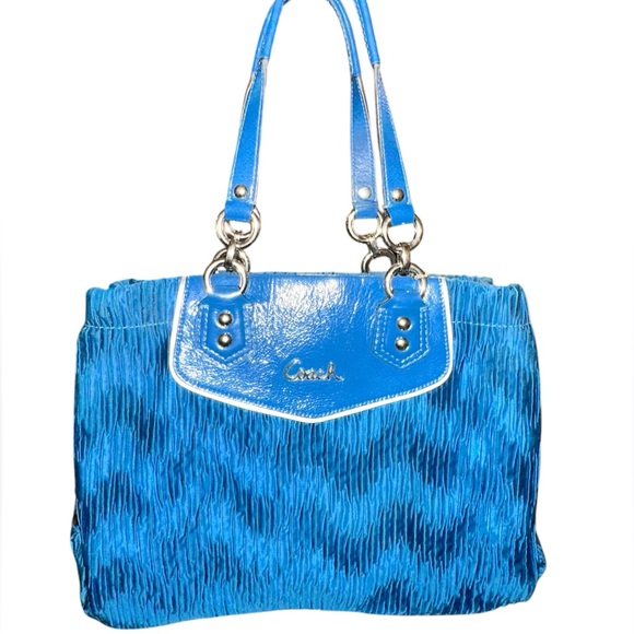 Coach Handbags - COACH Ashley Gathered Sateen Satchel Handbag Purse